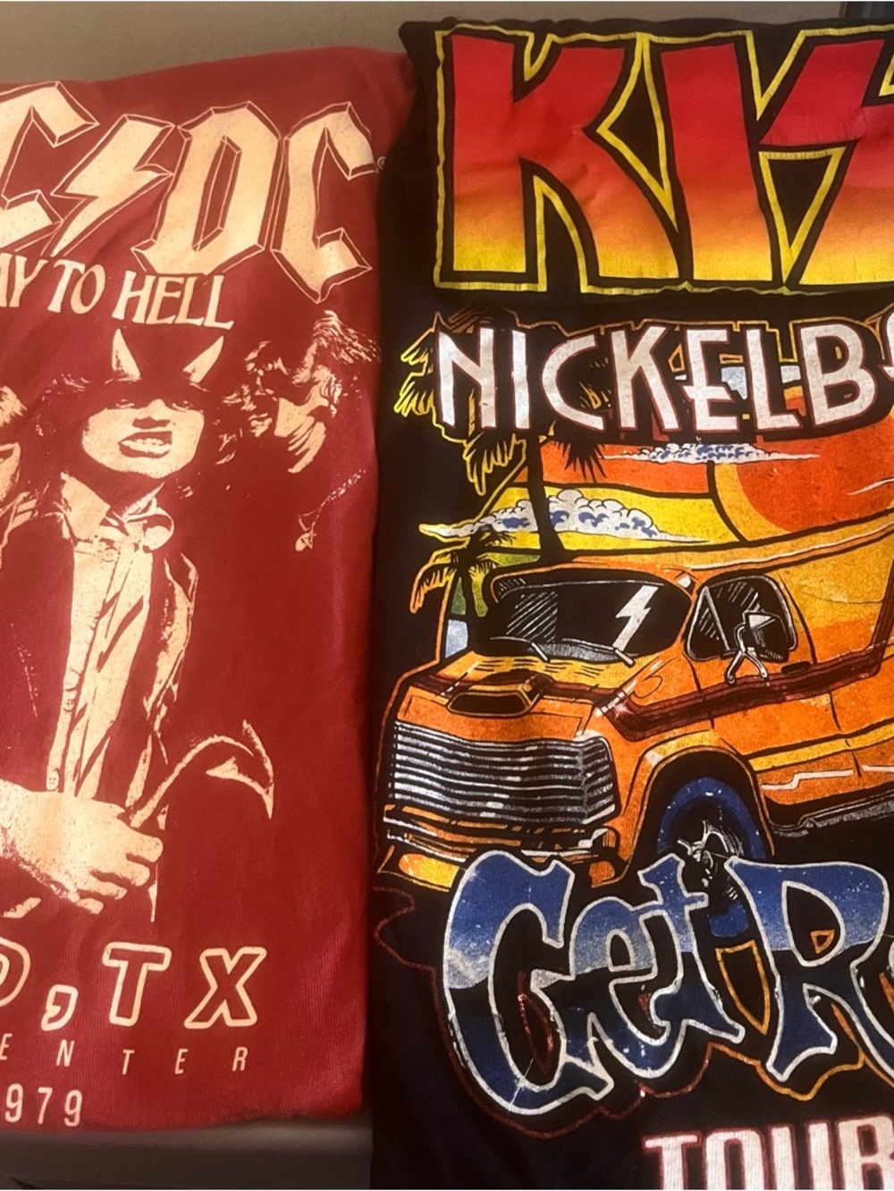 3 lg rock band music shirt bundle b3 music kiss nickelback acdc licensed
